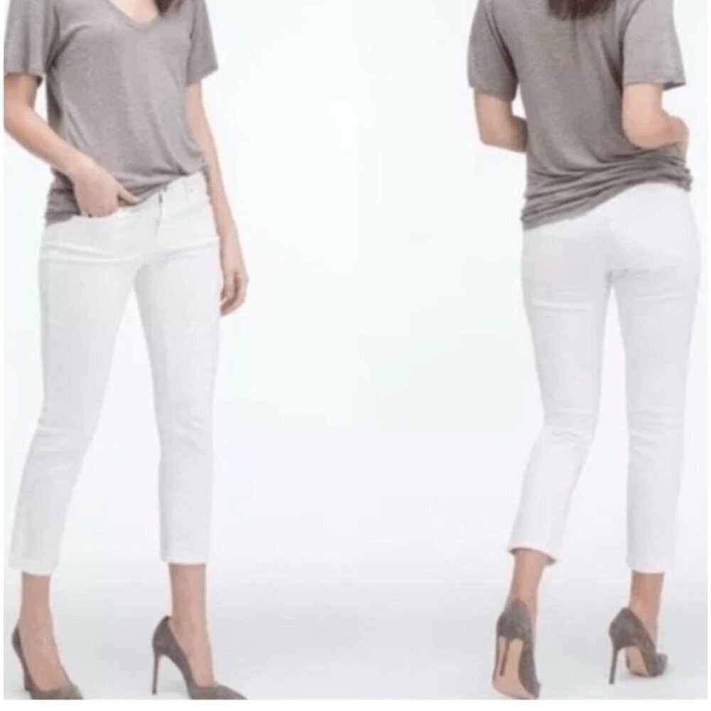 AG Adriano Goldschmied The Stilt Cigarette Jean Crop White Jeans Size 27 Women